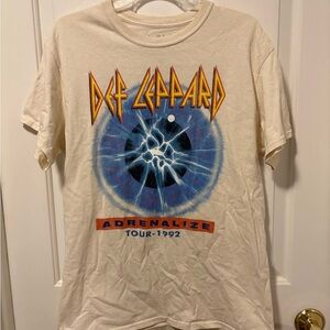 Def Leppard Adrenalize Tour 1992 Cream Tee - Short Sleeve